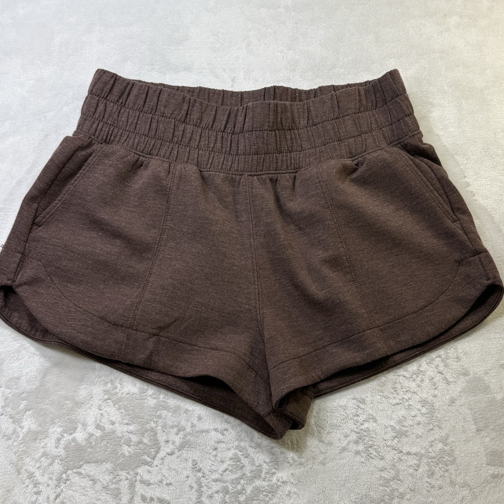 Yogalicious Scuba‎ Zuri Shorts Womens L Brown Athleisure Lounge